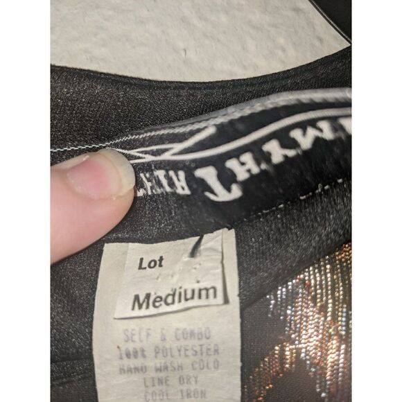 Vintage Another Thyme Black Top with Metallic Floral Motif Medium - Picture 9 of 11